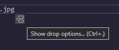 image of the the VSCode drop options icon